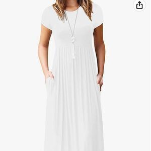 VIISHOW NEW simple scoop neck stretch maxi dress with pockets L